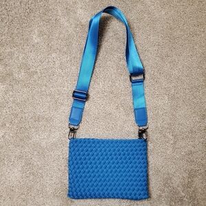 Sol and Selene Blue Woven Neoprene Crossbody Bag NWOT Cobalt Travel